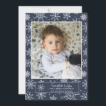 Snow Flurry Photo Holiday Card<br><div class="desc">A stunning holiday photo card with a dark blue background and a flurry of snowflakes. (Photo image by Kireyonok_Yuliya of Freepik.com). (Image hand-drawn snow pattern by Freepik.com). The card is easy to customize with your wording, font and font colour. Not exactly what you're looking for? All our products can be...</div>