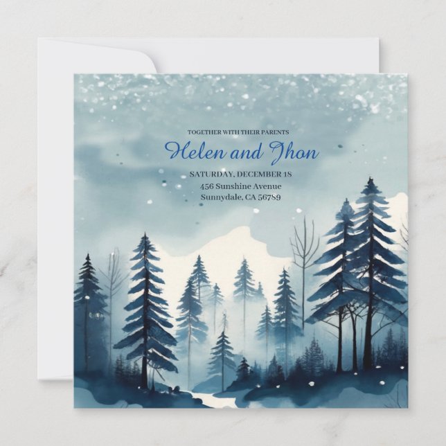 Snow Forest Invitation (Front)