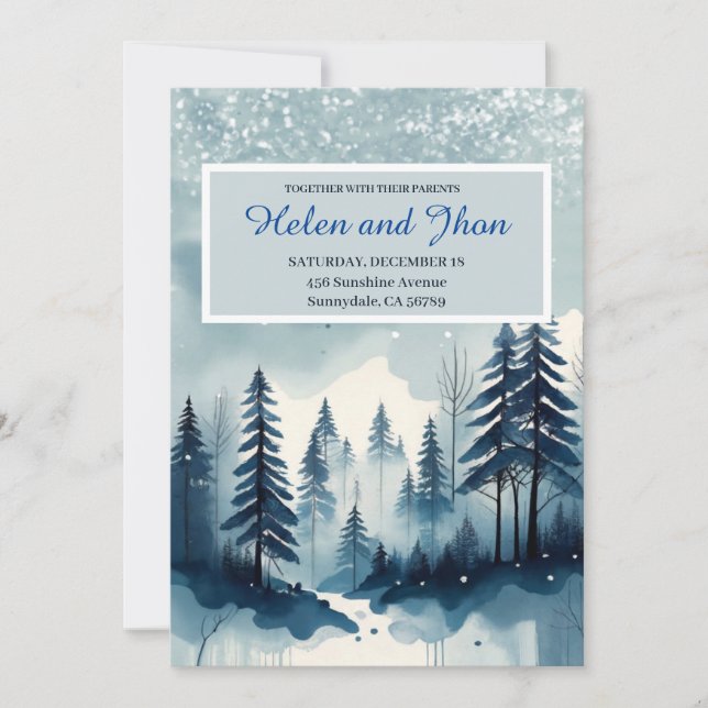 Snow Forest Invitation (Front)