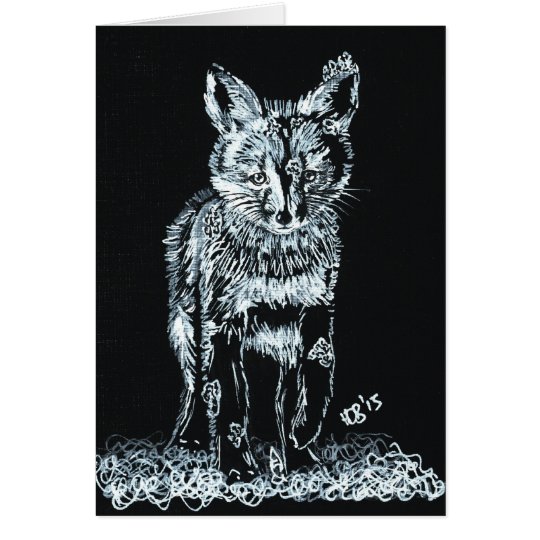 Snow Fox Cub Card