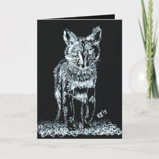 Snow Fox Cub Holiday Card