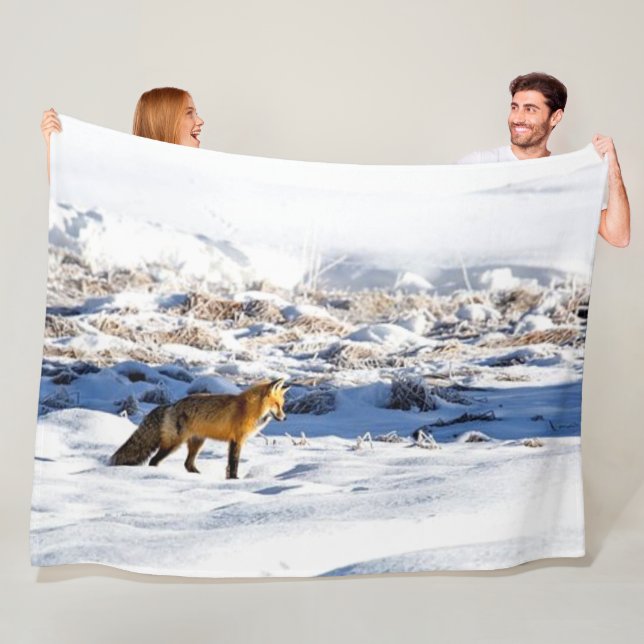 SNOW FOX FLEECE BLANKET (In Situ)