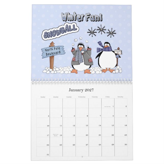 Snow Friends 2011 Calendar (Jan 2027)
