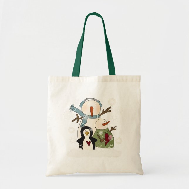 Snow Friends Holiday T-shirts and Gifts Tote Bag (Front)