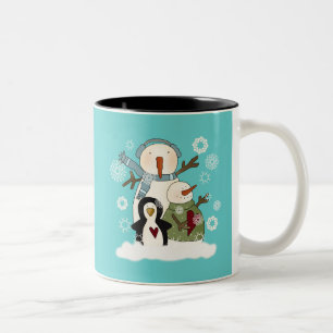 Snow Friends Holiday T-shirts and Gifts Two-Tone Coffee Mug