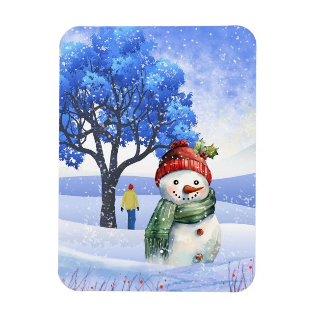 SNOW FUN ON A WINTER DAY MAGNET (Vertical)