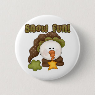 Snow  Fun One Tshirts and Gifts 2 Inch Round Button
