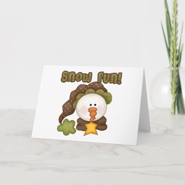 Snow  Fun One Tshirts and Gifts Holiday Card (Front)