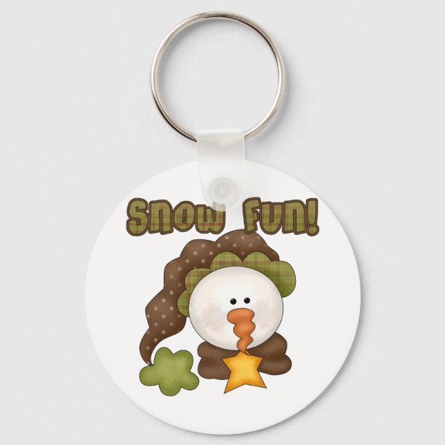 Snow  Fun One Tshirts and Gifts Keychain (Front)