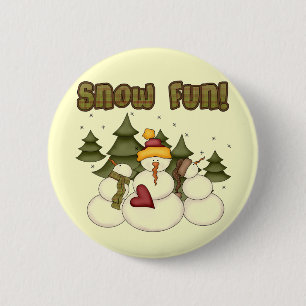 Snow Fun Two Tshirts and Gifts 2 Inch Round Button