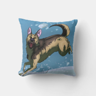 Snow Games Throw Pillow