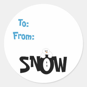 Snow Gifttag Classic Round Sticker