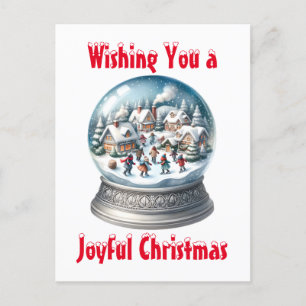 Snow Globe Blank Christmas Holiday Postcard