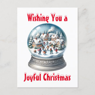Snow Globe Blank Christmas Holiday Postcard