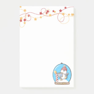 Snow Globe Christmas Penguin Post-It Notes