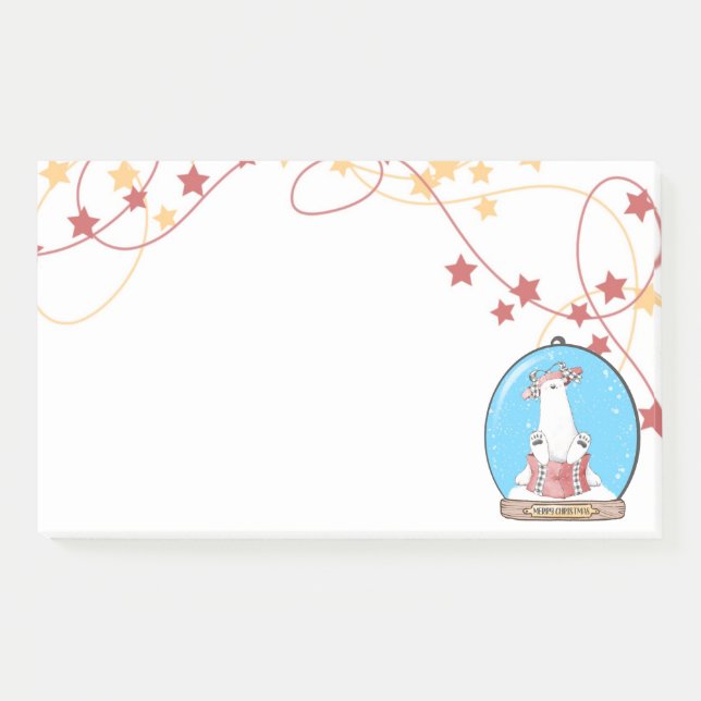 Snow Globe Christmas Polar Bear Notes (Front)