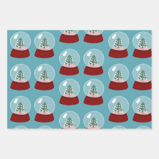 Snow Globe Christmas Wrapping Paper