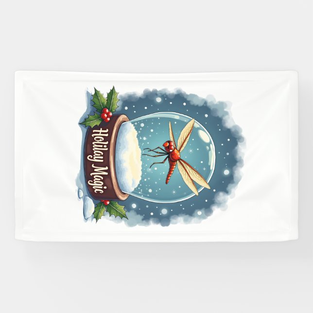 Snow Globe Dragonfly Banner (Horizontal)