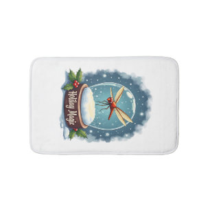 Snow Globe Dragonfly Bath Mat