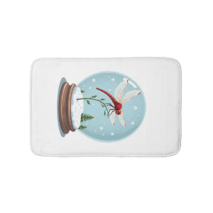 Snow Globe Dragonfly Bath Mat