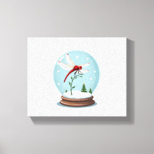 Snow Globe Dragonfly Canvas Print