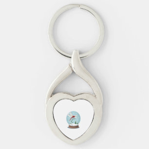 Snow Globe Dragonfly Keychain