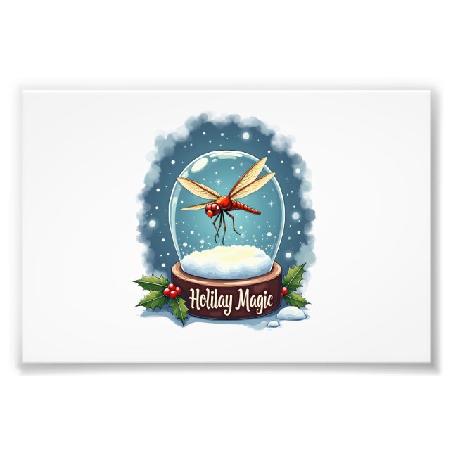 Snow Globe Dragonfly Photo Print (Front)