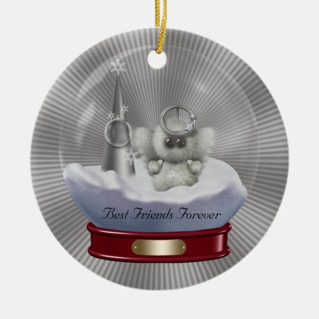Snow Globe Friends Forever Christmas Ornament (Front)
