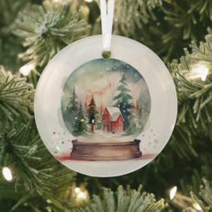 Snow Globe Glass Ball Winter Wonderland Christmas Ornament