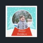 Snow Globe Holiday Photo Paper Napkins<br><div class="desc">Shake it up this holiday season with these customizable Snow Globe Holiday Photo Paper Napkins! The design features a snow globe sitting in a scene so perfect it is usually only seen in a snow globe. The globe has a red base and a ball ready for your favourite photo. Simply...</div>