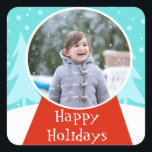 Snow Globe Holiday Photo Stickers<br><div class="desc">Shake it up this holiday season with these customizable Snow Globe Holiday Photo Stickers! The design features a snow globe sitting in a scene so perfect it is usually only seen in a snow globe. The globe has a red base and a ball ready for your favourite photo. Simply replace...</div>