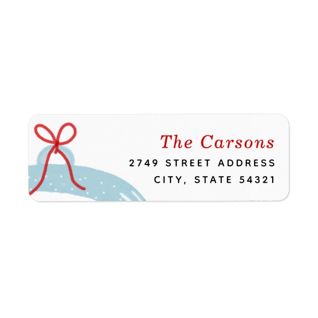 Snow Globe Holiday Return Address (Front)