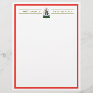 Snow Globe Illustration Holiday Photo Stationery