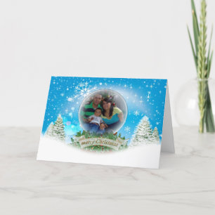 Snow Globe Photo Christmas Greeting Card
