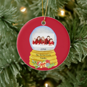 Snow Globe Photo Personalized Ceramic Ornament