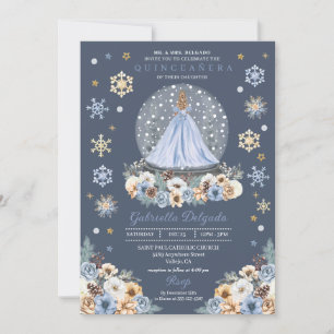 Snow Globe Princess Winter Wonderland Quinceañera Invitation