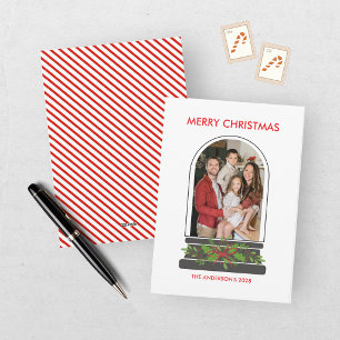 Snow Globe Red Snow Globe Christmas Holiday Card