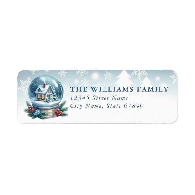 Snow Globe Return Address Labels (Devant)