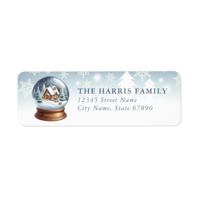 Snow Globe Return Address Labels (Devant)