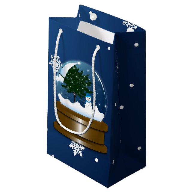 Snow Globe Small Gift Bag (Front Angled)