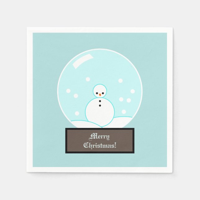 Snow Globe Snowman Napkin (Front)