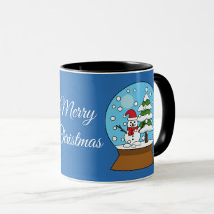 Snow Globe w/ Snowman and Pine Tree   Personalize Mug