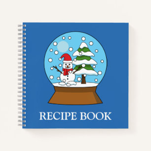 Snow Globe w/ Snowman and Pine Tree Personalize Notebook