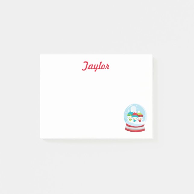Snow globe winter post-it notes (Front)
