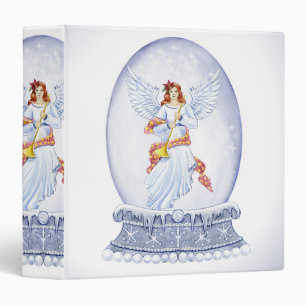 Snow globe with angel illustration binder