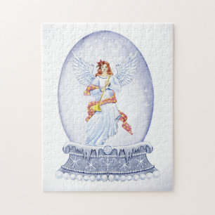 Snow globe with angel illustration jigsaw puzzle