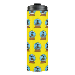 Snow Globe with Blackbird Singing Thermal Tumbler