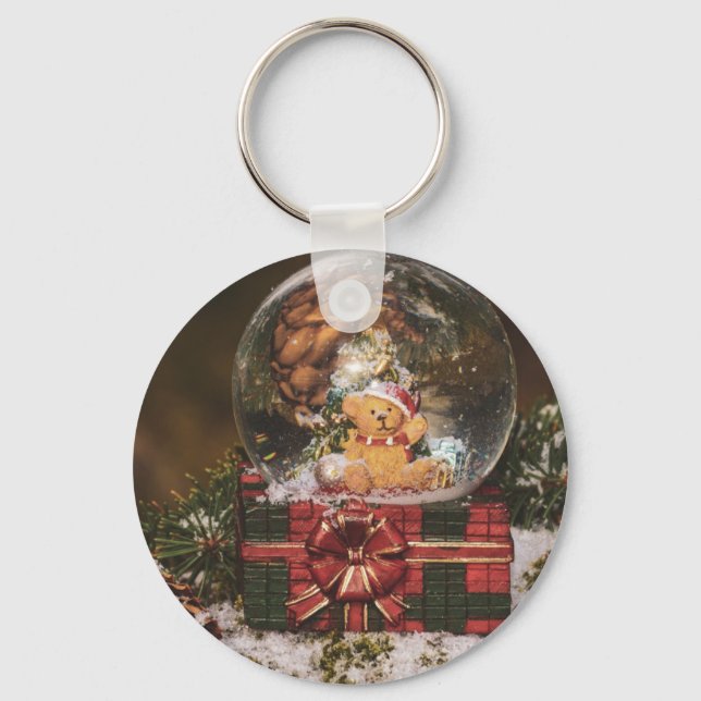 Snow globe with cute Bear Keychain (Front)