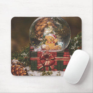 Snow globe with cute Bear Mouse Pad