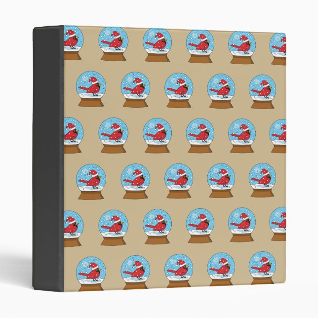 Snow Globe with Cute Red Cardinal Binder (Front/Spine)